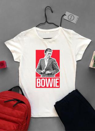 Футболка женская с принтом bowie red