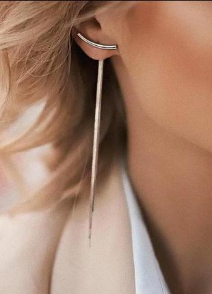 Сережки трансформери срібло довгі сережки