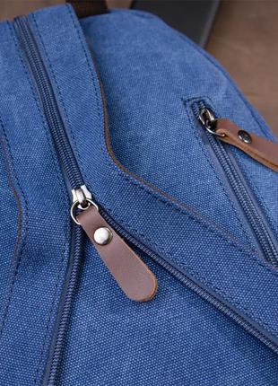 Рюкзак синий стильный городской прочный тканевый текстиль канвас3 фото