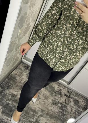 Шикарная блуза в лиственный принт с трендовыми пышными рукавами, р. 14.3 фото