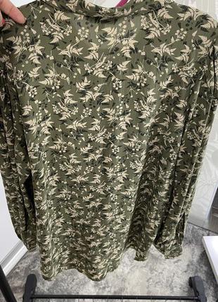 Шикарная блуза в лиственный принт с трендовыми пышными рукавами, р. 14.6 фото