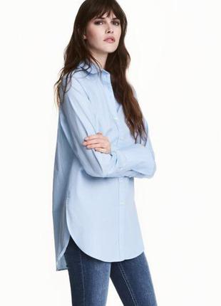 Свободная,удлинённая рубашка в полоску h&m,38/m