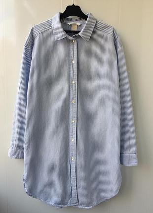 Свободная,удлинённая рубашка в полоску h&m,38/m