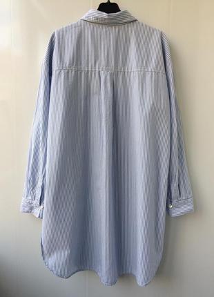 Свободная,удлинённая рубашка в полоску h&m,38/m