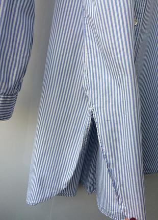 Свободная,удлинённая рубашка в полоску h&m,38/m