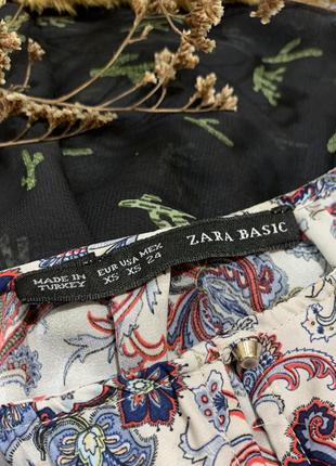 Вінтажна блузка шифонова блузка блузка в етнічний принт блузка zara