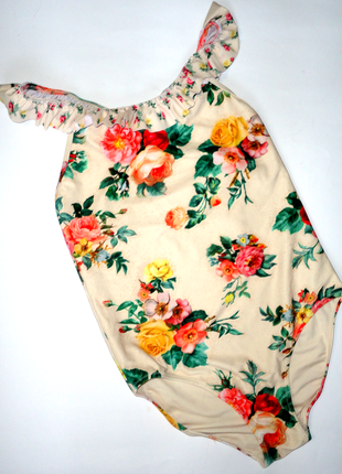 Сдельный купальник next 10 лет цветы рюши (идеал)