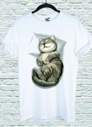 Футболка з принтом cat sleeping
