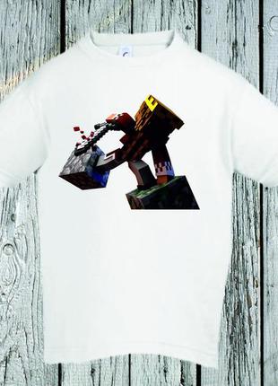 Футболка детская с принтом minecraft