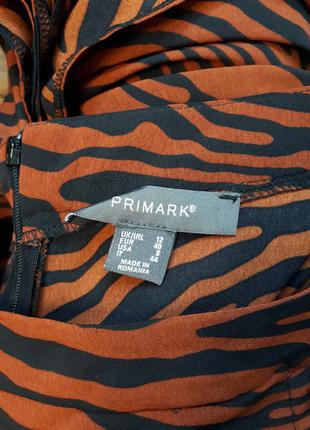 Юбка миди а -силуэта в тигровый принт  primark(размер 12)7 фото