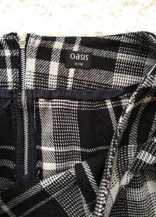 Теплая юбка высокая посадка с карманами в клетку oasis uk12 идет на 46 m4 фото