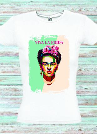 Футболка женская с печатью viva la frida (фрида)