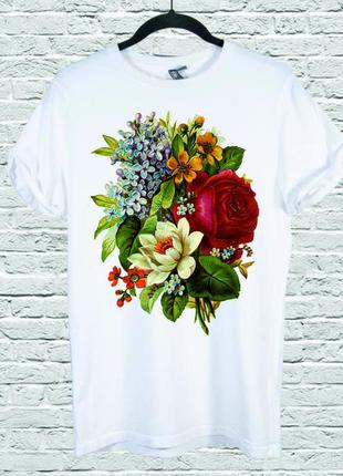 Футболка женская с принтом flower_vintage