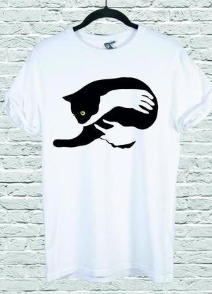 Футболка youstyle cat in hands 0075 s white