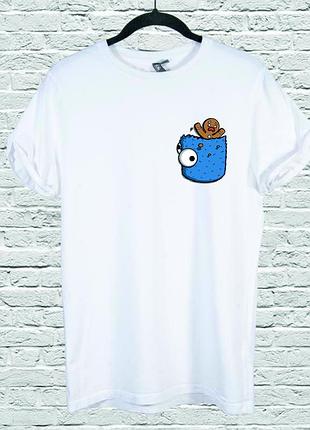Футболка youstyle om nom pocket 0027 m white