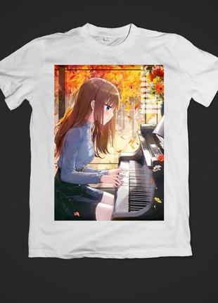 Футболка женская с веселым принтом piano