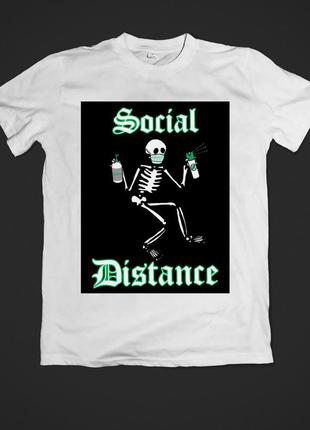 Футболка youstyle жіноча social distance 0525 s white1 фото