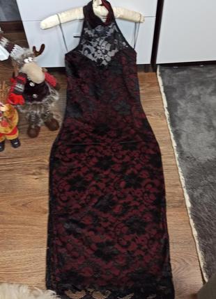 Эффектное кружевное платье с открытой спинкой boohoo.4 фото