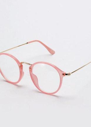 Іміджеві окуляри з прозорою лінзою круглі з металевими дужками прозорий6 фото