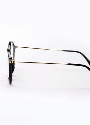 Іміджеві окуляри з прозорою лінзою круглі з металевими дужками прозорий5 фото