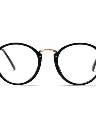 Іміджеві окуляри з прозорою лінзою круглі з металевими дужками прозорий3 фото