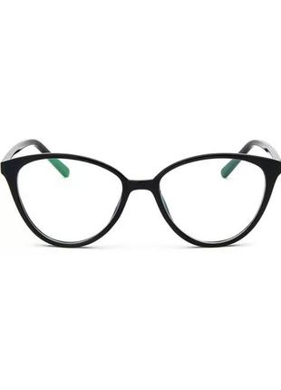 Имиджевые очки в стиле кошачий глаз черный