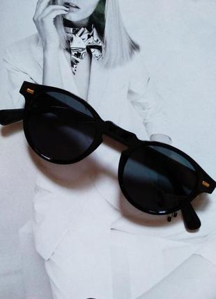 Очки солнцезащитные унисекс в черном цвете1 фото