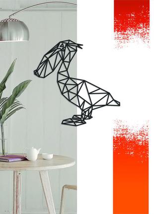 Декоративна дерев'яна картина абстрактна модульна полігональна панно "pelican / пелікан"