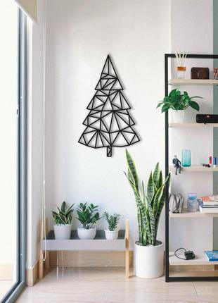Декоративна дерев'яна картина абстрактна модульна полігональна панно "fir-tree / ялинка"
