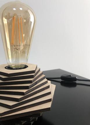 Настольный светильник wow manific decor минимализм лофт из дерева 12*12*12 см