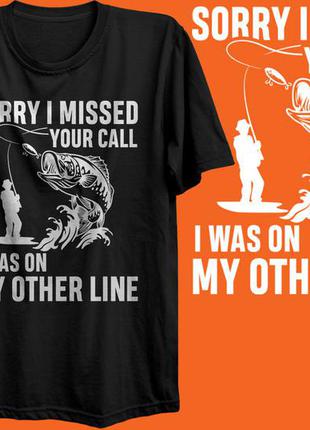 Футболка мужская с принтом рыбалка fishing