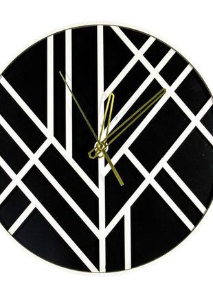 Годинник настінний дерев'яний з безшумним кварцовим механізмом waw deco "чорна вертикаль"