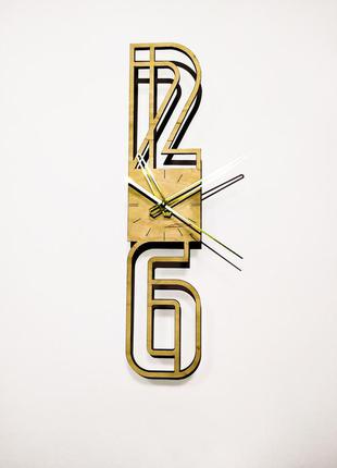 Часы настенные деревянный с бесшумным кварцевым механизмом waw deco "вертикаль дерево 12-6"7 фото