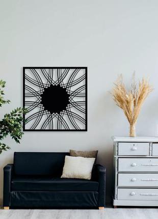 Декоративная деревянная картина абстрактная модульная полигональная панно "sun / солнце"3 фото
