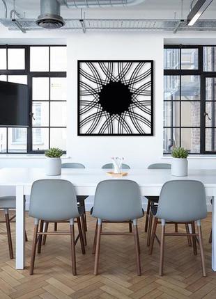Декоративная деревянная картина абстрактная модульная полигональная панно "sun / солнце"2 фото