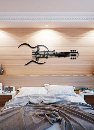 Декоративна дерев'яна картина абстрактна модульна полігональна панно "guitar / гітара"4 фото