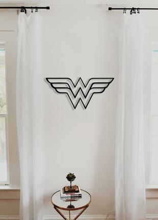 Декоративна дерев'яна картина абстрактна модульна полігональна панно "wonder woman / диво-жінка"3 фото