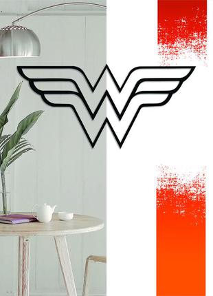 Декоративна дерев'яна картина абстрактна модульна полігональна панно "wonder woman / диво-жінка"1 фото