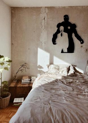 Декоративная деревянная картина абстрактная модульная полигональная панно "iron man /...