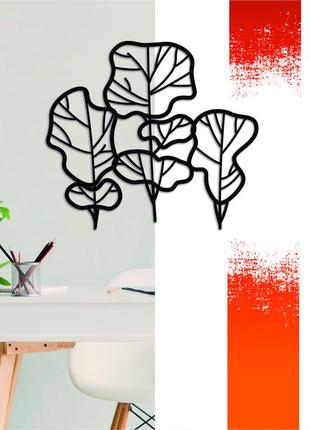 Декоративна дерев'яна картина абстрактна модульна полігональна панно "white cedar / дерева туї"1 фото