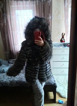Шуба чернобурка натуральная