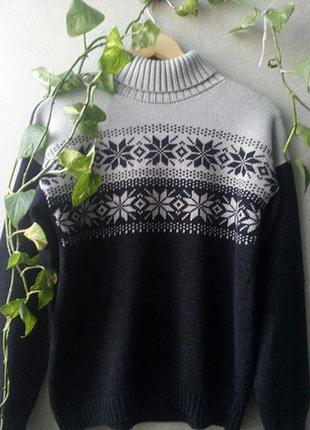 Мериносовый свитер "норвежская звездочка"1 фото