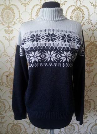 Мериносовый свитер "норвежская звездочка"2 фото