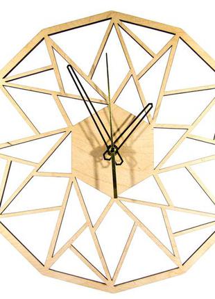 Часы настенные деревянные с бесшумным кварцевым механизмом waw deco "геометрия"