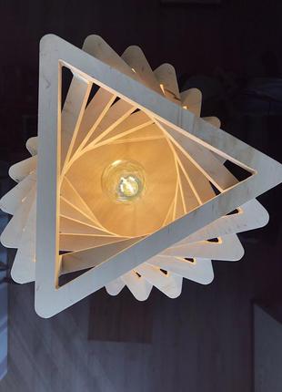 Люстра лофт порядок треугольная manific decor из дерева минимализм 40*40*18,6 см