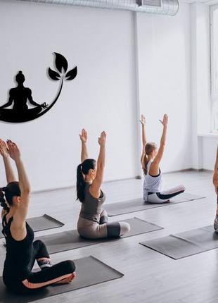 Декоративная деревянная картина модульная полигональная панно "yoga / йога"3 фото