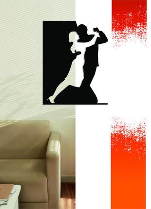 Декоративная деревянная картина абстрактная минималистичная модульная полигональная панно "tango / танго"