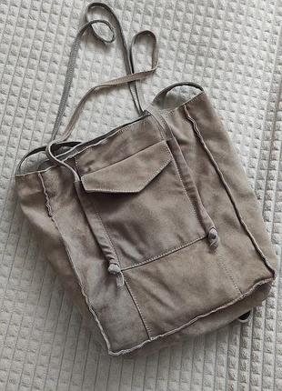 Замшевий шоппер, сумка натуральна замшева, шопер