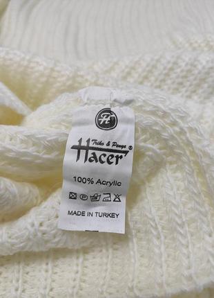 Белый свитшот джемпер оверсайз вязаный женский свитер кофта свитер7 фото