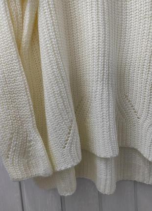 Белый свитшот джемпер оверсайз вязаный женский свитер кофта свитер3 фото
